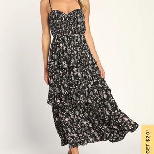 Black Floral Wedding Guest Dress